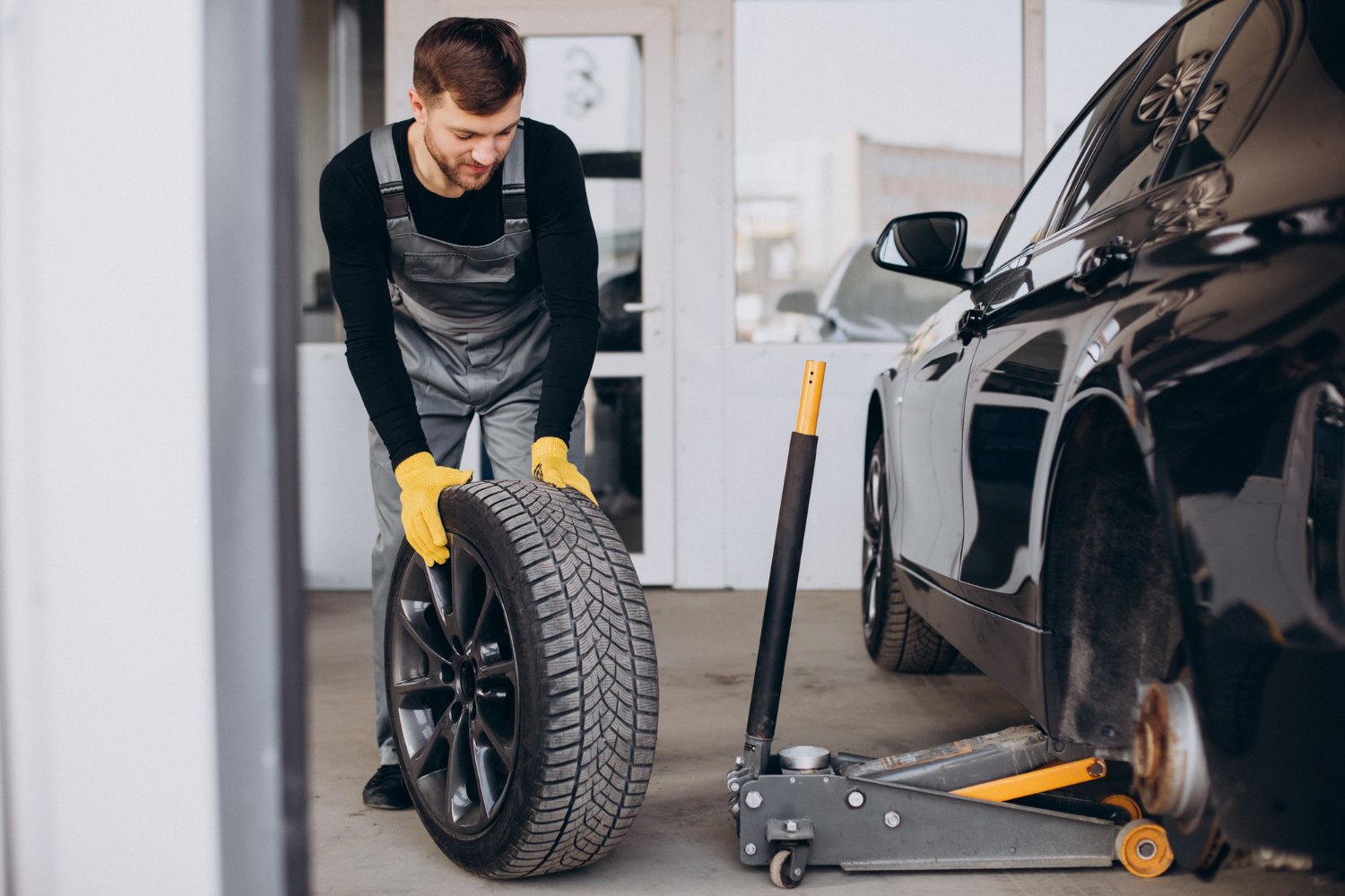 mobile tyre fitting.